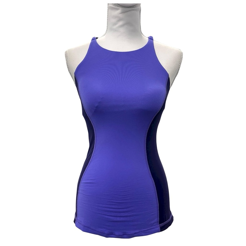 Lululemon Purple Colorblock Tank Top Sz 4 work out gym pilates yoga running‎